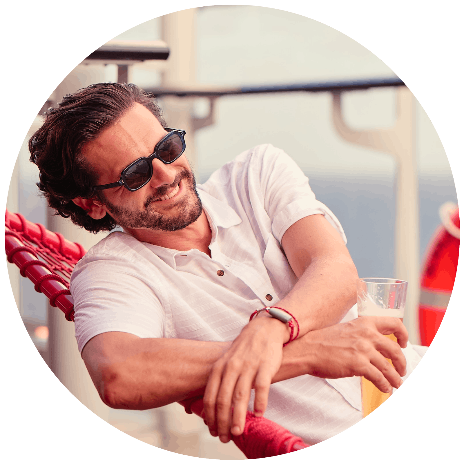 Man sitting on swing